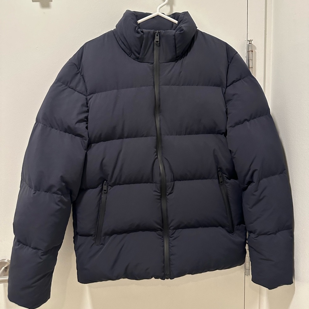 Mango Thermatech Down Puffer Jacket Navy Blue Size M LIKE NEW
